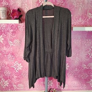 Source Unknown Charcoal Open Front Cardigan